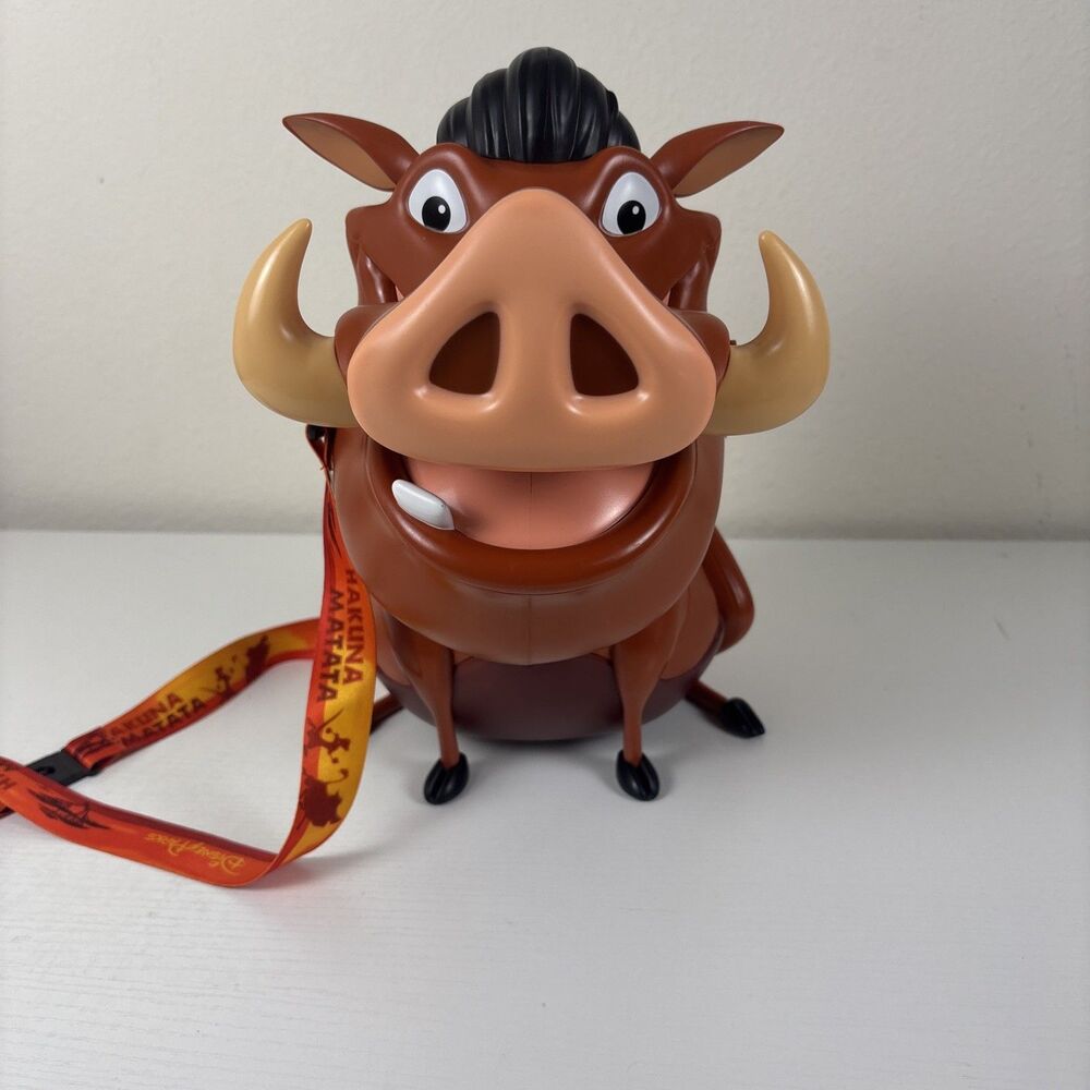 Disney Parks Lion King Pumbaa 12" Popcorn Bucket Animal Kingdom Souvenir EUC